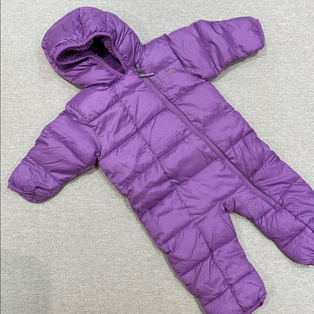 6-12m Columbia Plush Lavender Baby Snowsuit